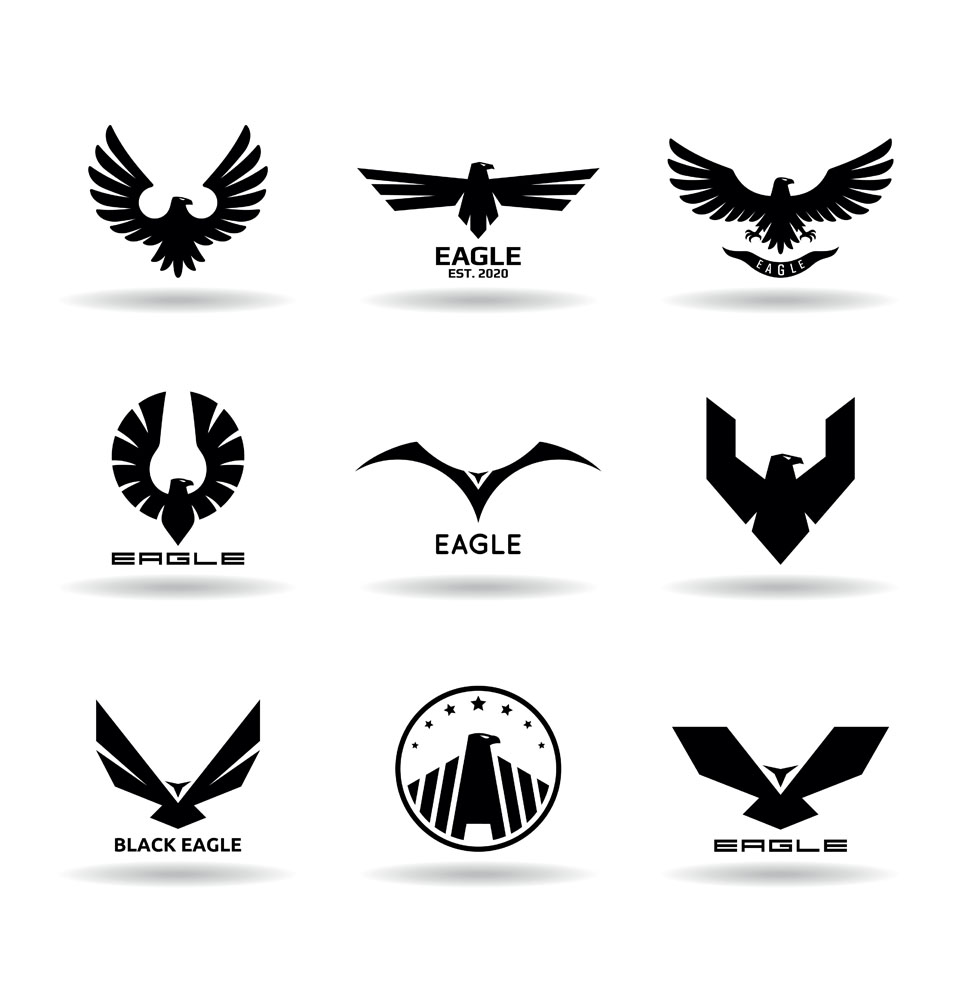 黑白老鹰logo设计矢量素材下载(图片id:390104)_-其他