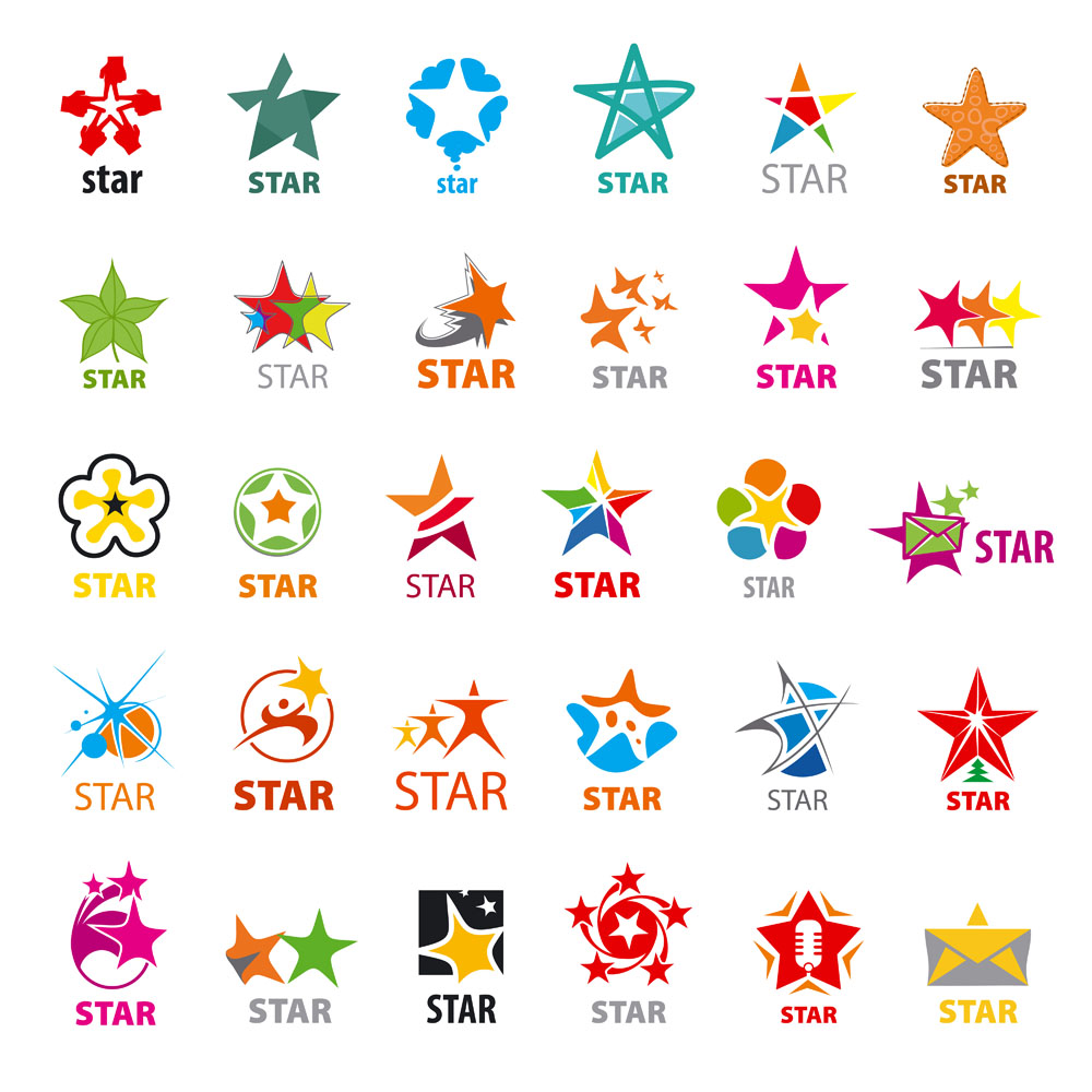 收藏 关键词:五角星标志设计图片下载,五角星,星星logo设计,创意logo