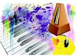 钢琴涂鸦音乐海报背景