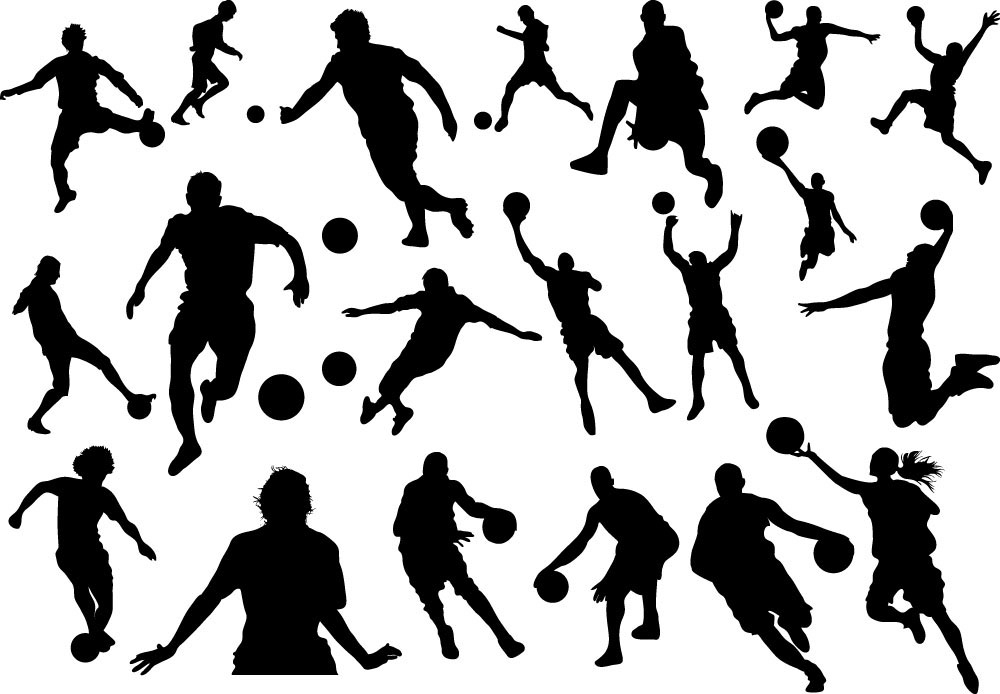 篮球足球运动员剪影矢量素材下载-体育运动-生活百科-矢量素材 - 集图网 www.jituwang.com