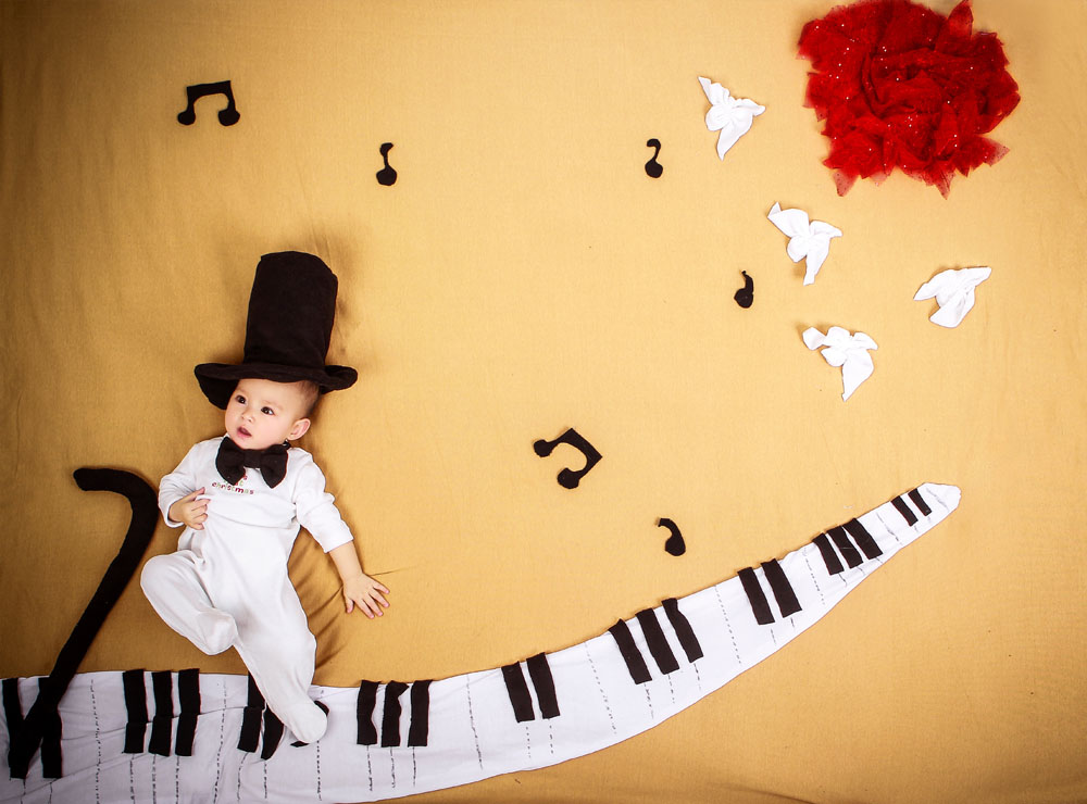 创意钢琴音乐宝宝 图片素材下载-儿童幼儿-人物