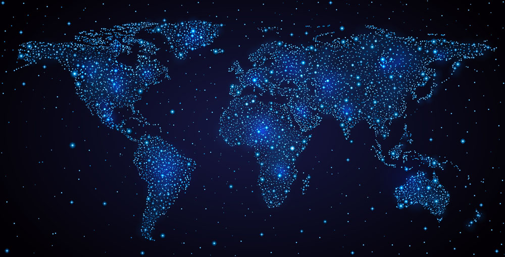 蓝色梦幻世界地图矢量素材下载-其他-标志图标