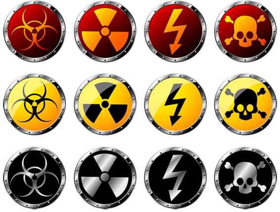 核辐射危险警告标志矢量素材